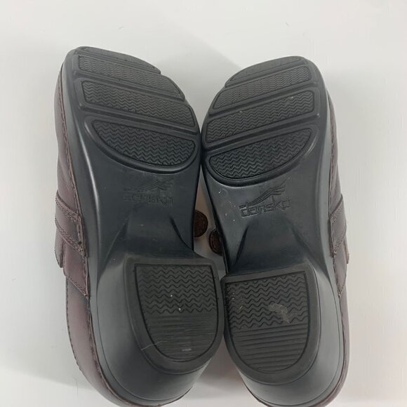 Dansko Solstice Leather Cognac/ Chestnut Clogs Size 36 - Picture 5 of 8